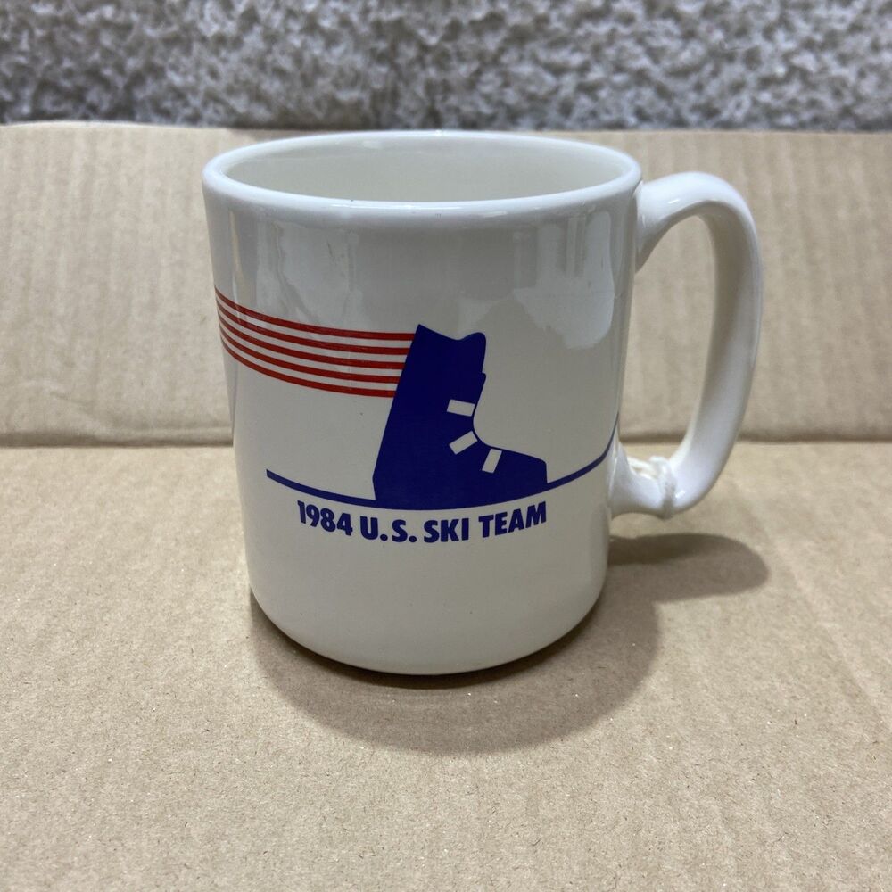 VTG Winter Olympics 1984 US Ski Team Maxwell House Coffee Mug Cup USA
